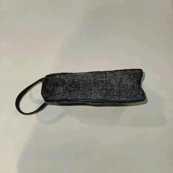 Vintage Fifth Avenue Blue Tweed Small Toiletry Makeup Cosmetic Bag Travel - Picture 8 of 8